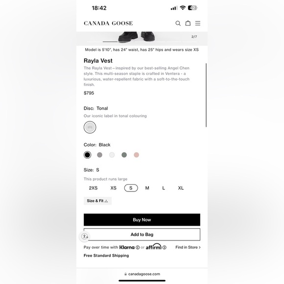 Canada Goose Navy Puffer Vest - Picture 4 of 14
